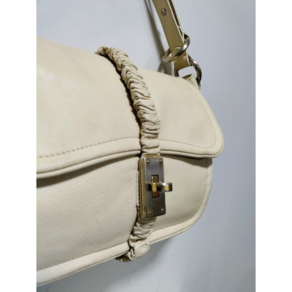 Armani Emporio VINTAGE Leather Adjustable Strap Shoulder Hand Bag White One Size - Picture 7 of 15